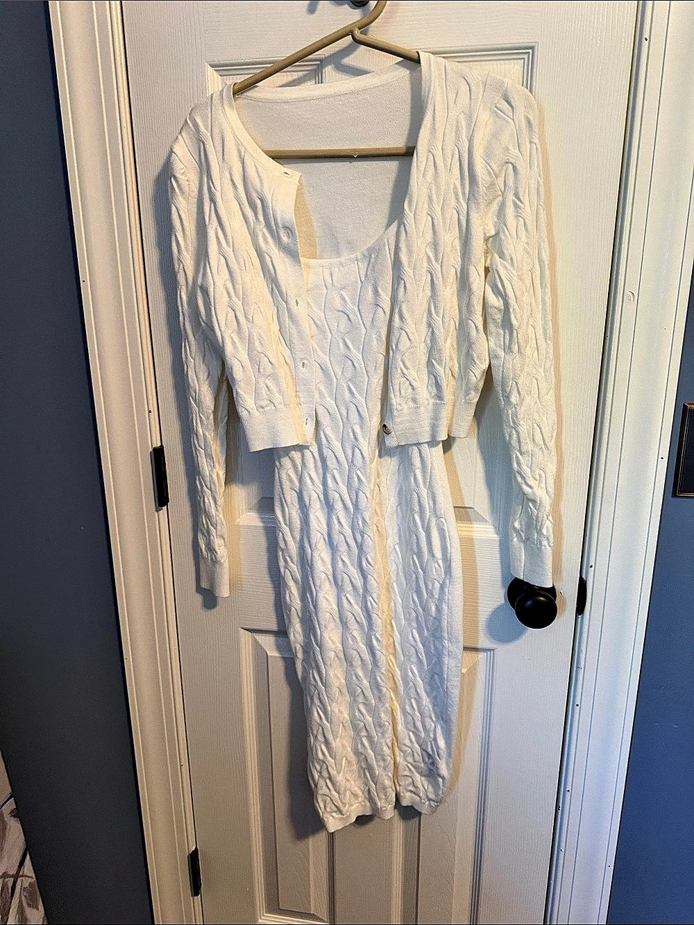 White Cable Knit Maxi Dress Like New